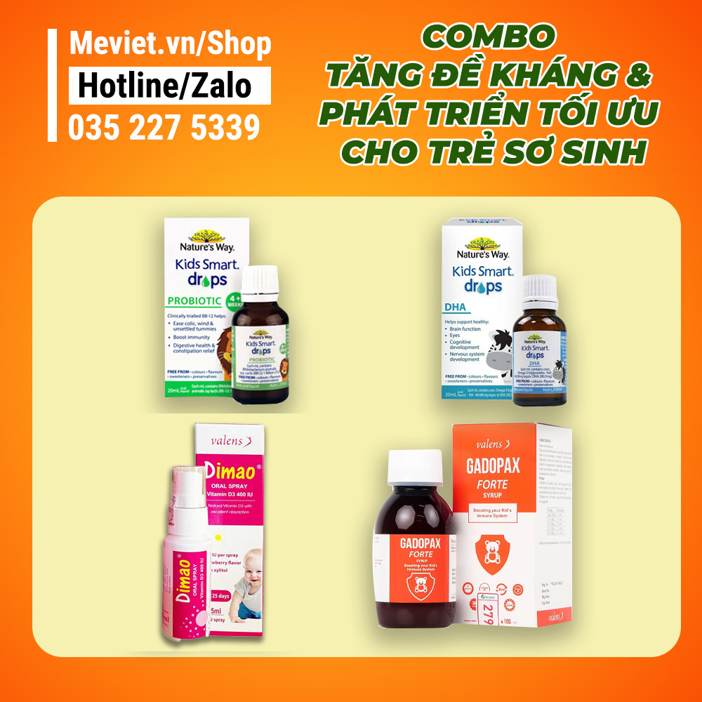 Combo Tăng đề kháng & phát triển tối ưu cho trẻ sơ sinh