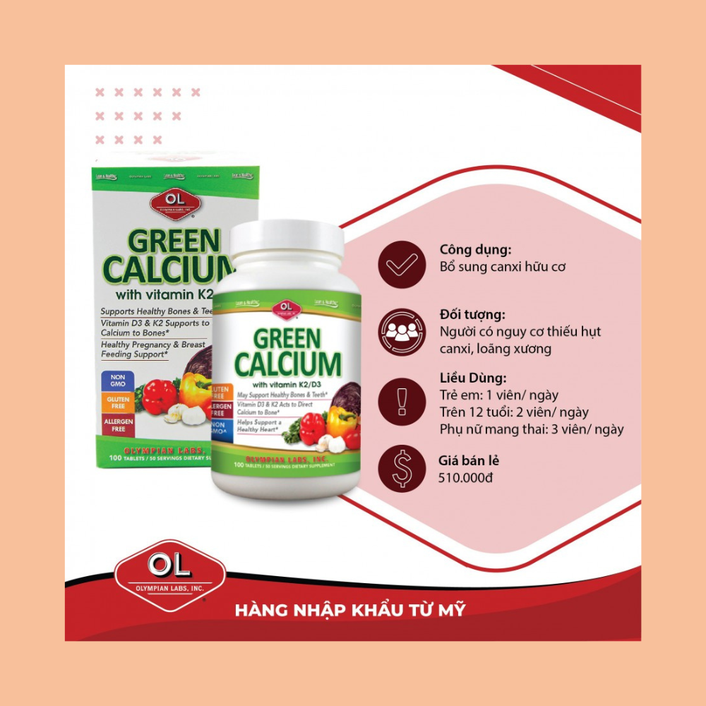 Green Calcium - Bổ sung canxi hữu cơ mát cho bà bầu