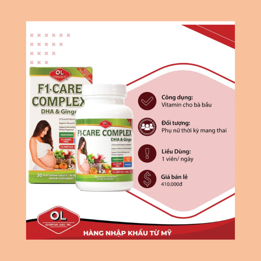 Olympian Labs F1-Care Complex - Vitamin tổng hợp số 1 cho bà bầu