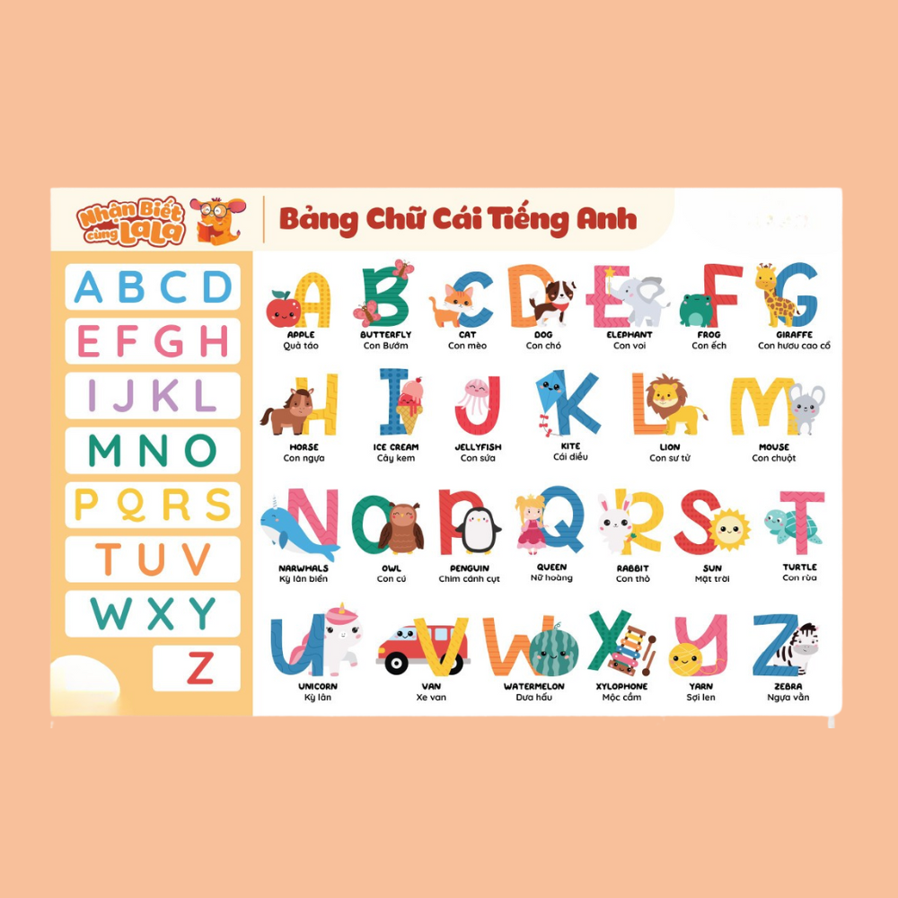 POSTER DÁN TƯỜNG - Bảng chữ cái Tiếng Anh