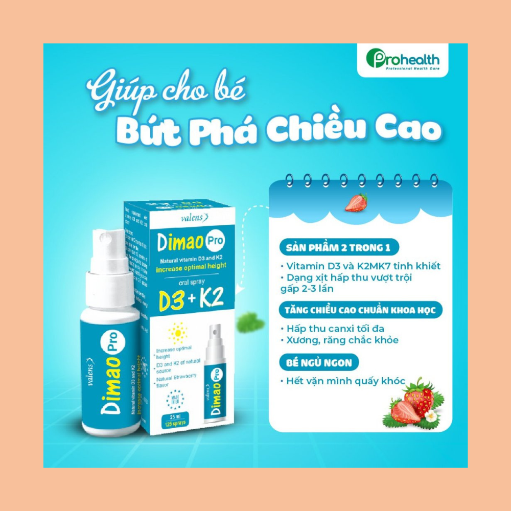 Dimao Pro Oral Spray D3K2 Dạng Xịt