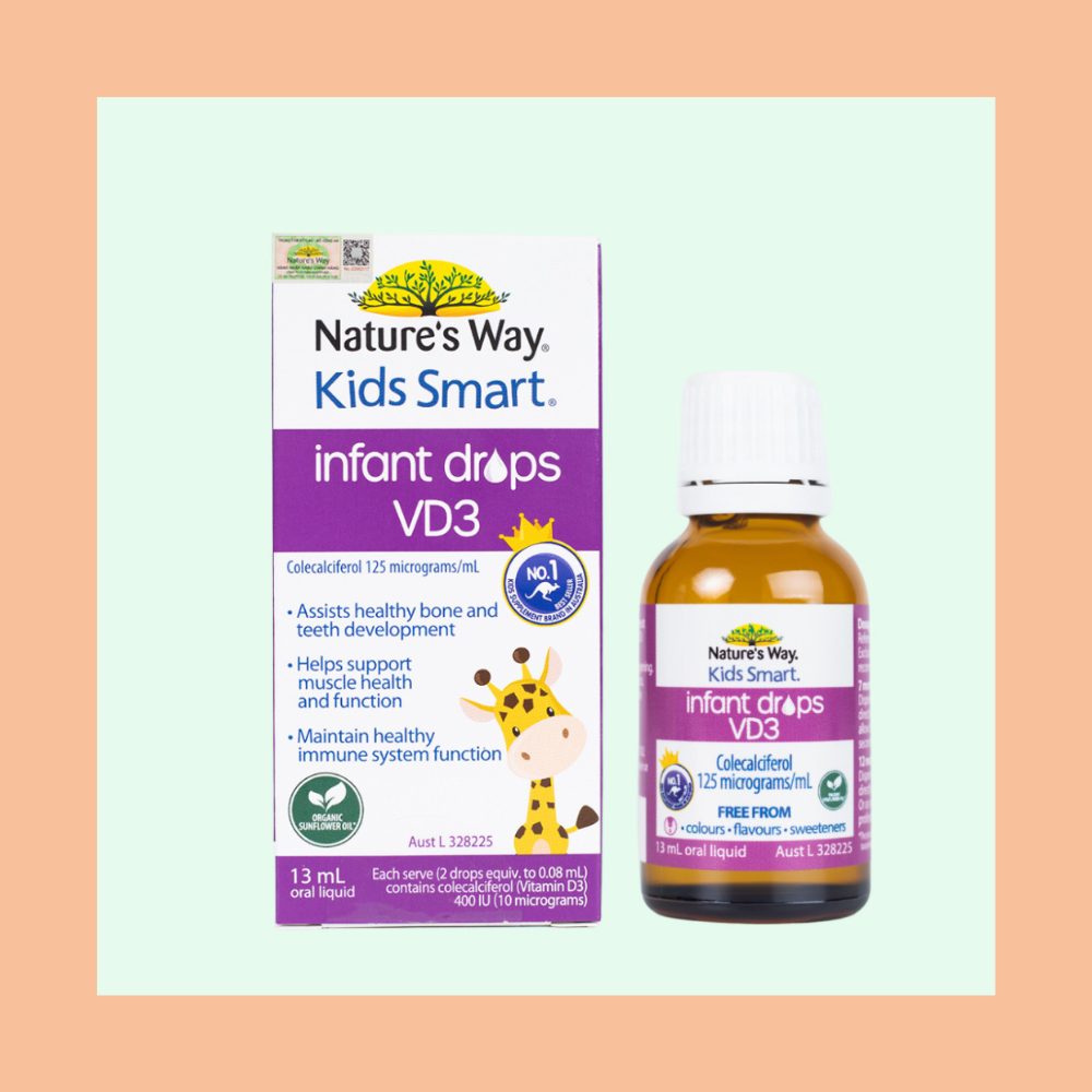 D3 thuần chay ORGANIC - Nature's Way Kids Smart Infant Drops VD3 bổ sung Vitamin D3 cho bé