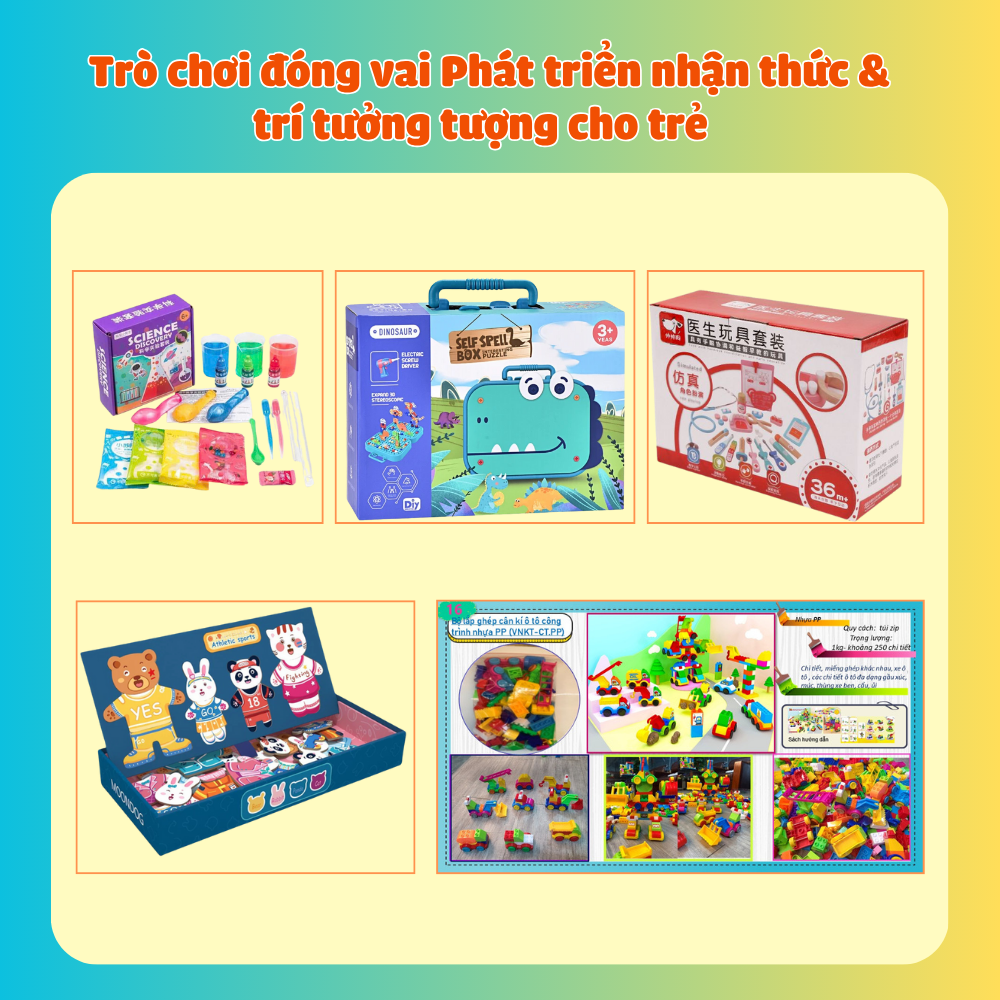 Combo Trò chơi đóng vai - Phát triển nhận thức & trí tưởng tượng cho trẻ