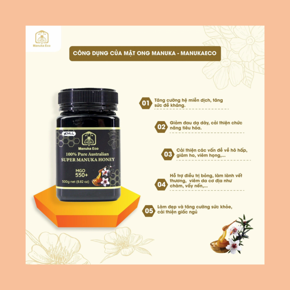 Mật ong Manuka MGO 550+ - 500gr