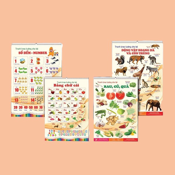 Bộ Tranh Treo Tường 14 Chủ Đề Giáo Dục Đầu Đời