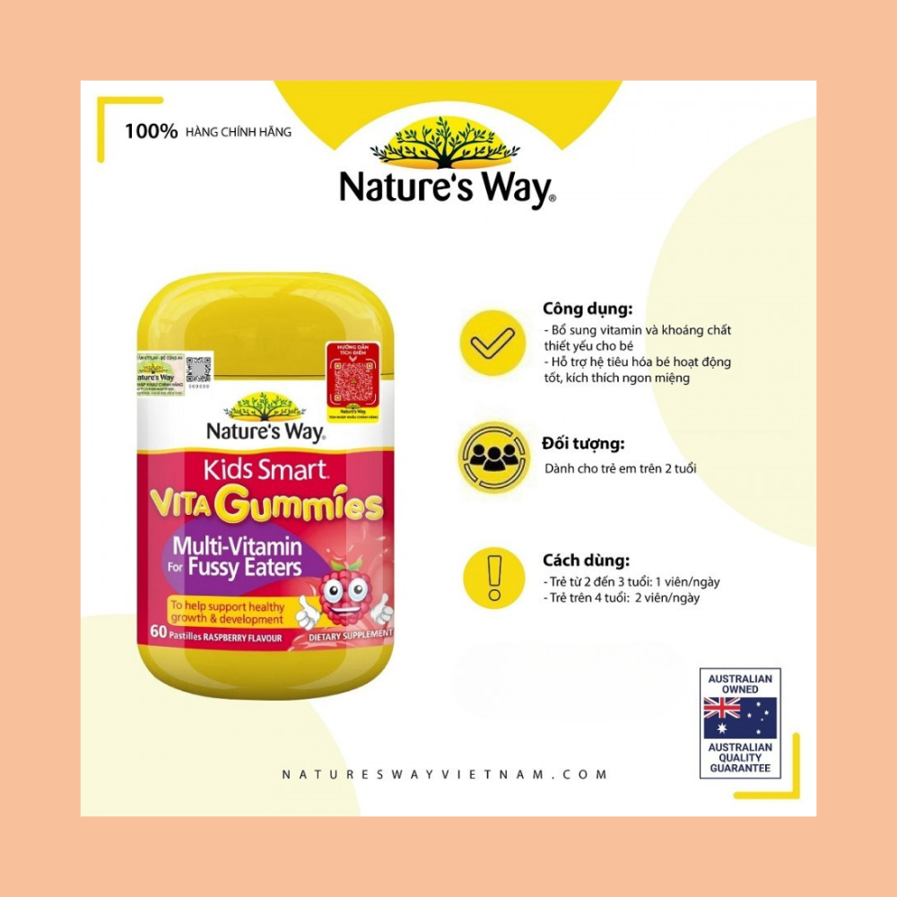 Vita Gummies Multi Vitamin For Fussy Eaters - Kích thích ăn ngon, hỗ trợ hệ tiêu hóa cho trẻ