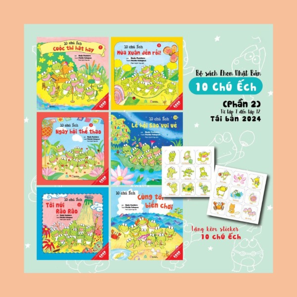 Sách Ehon Nhật Bản - 10 Chú Ếch phần 2