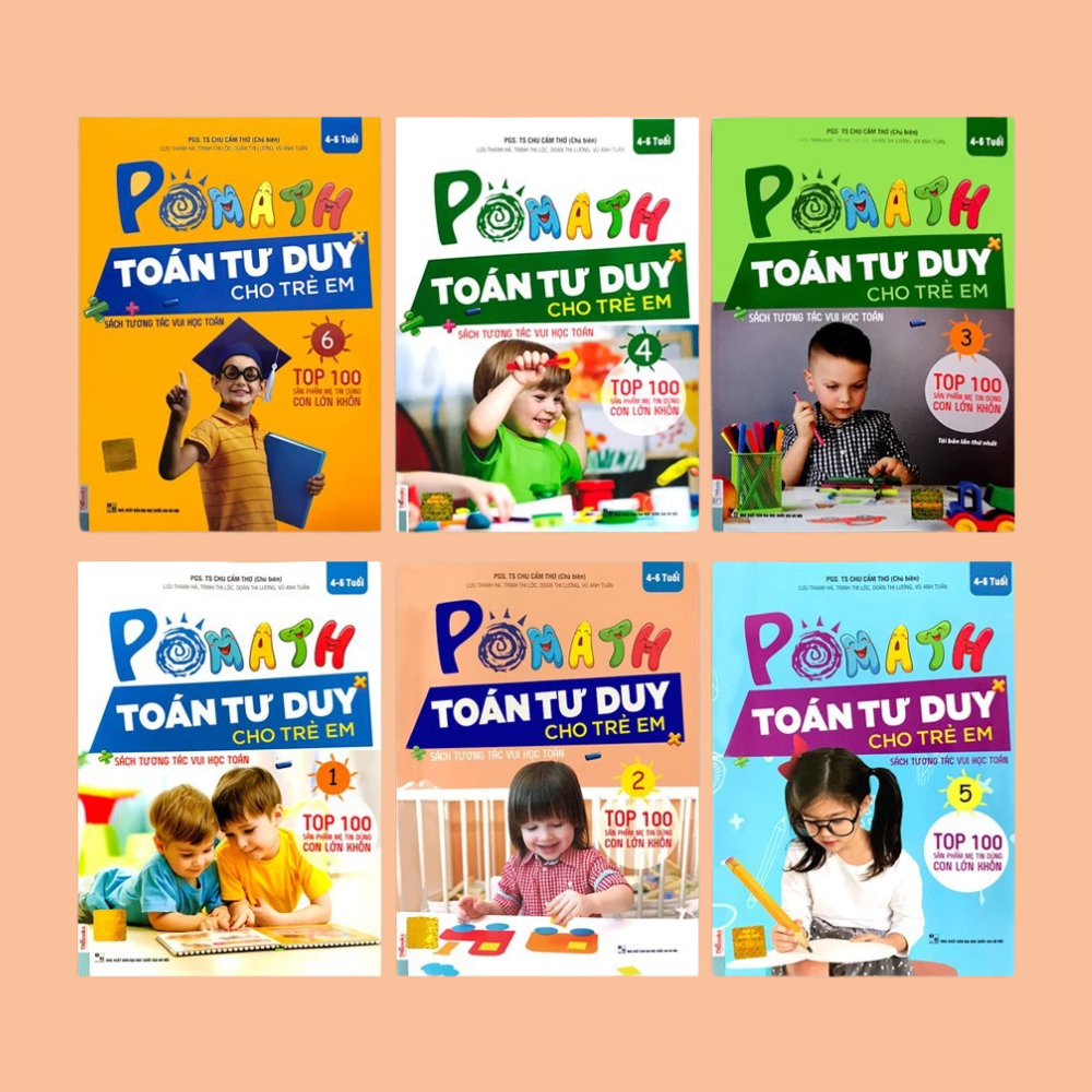 Bộ 6 Cuốn Sách Pomath - Toán Tư Duy Cho Trẻ Em        