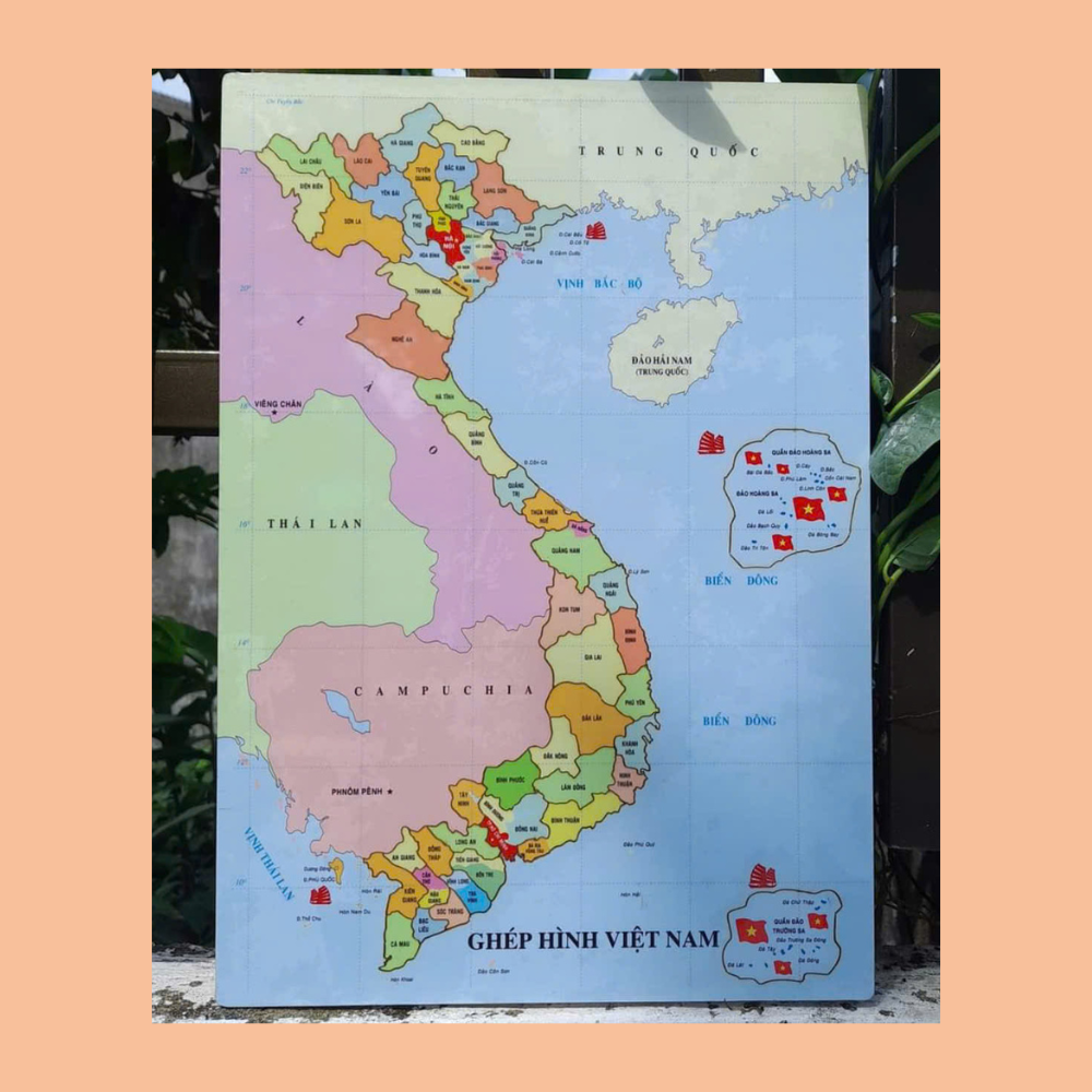 Bản đồ lắp ghép gỗ Việt nam (ko nam châm)