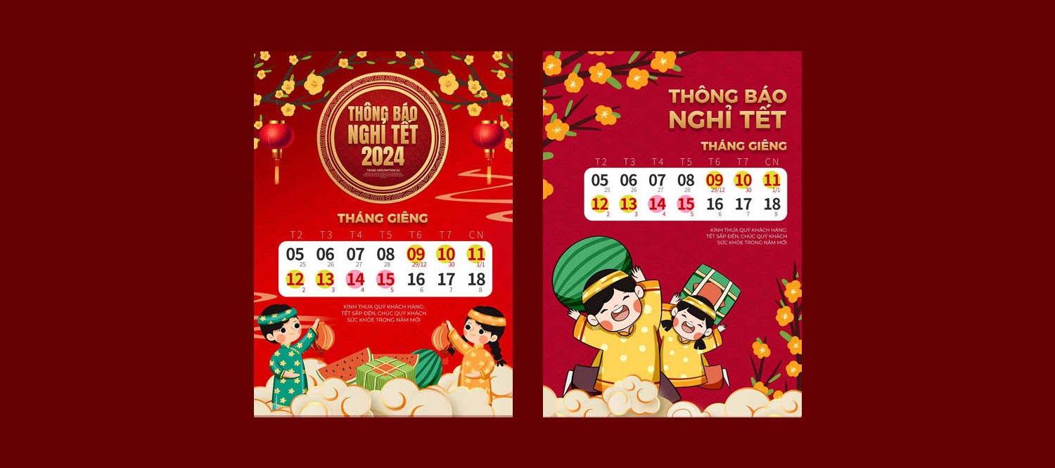 [Tải xuống] 30+ file banner thông báo nghỉ tết Vector & PSD cho năm 2025