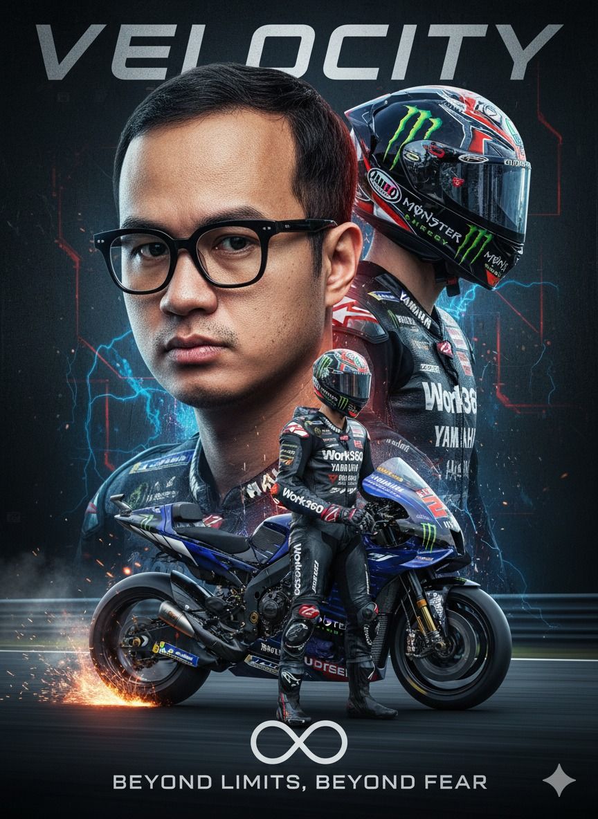 Prompt tạo poster vận động viên moto siêu ngầu