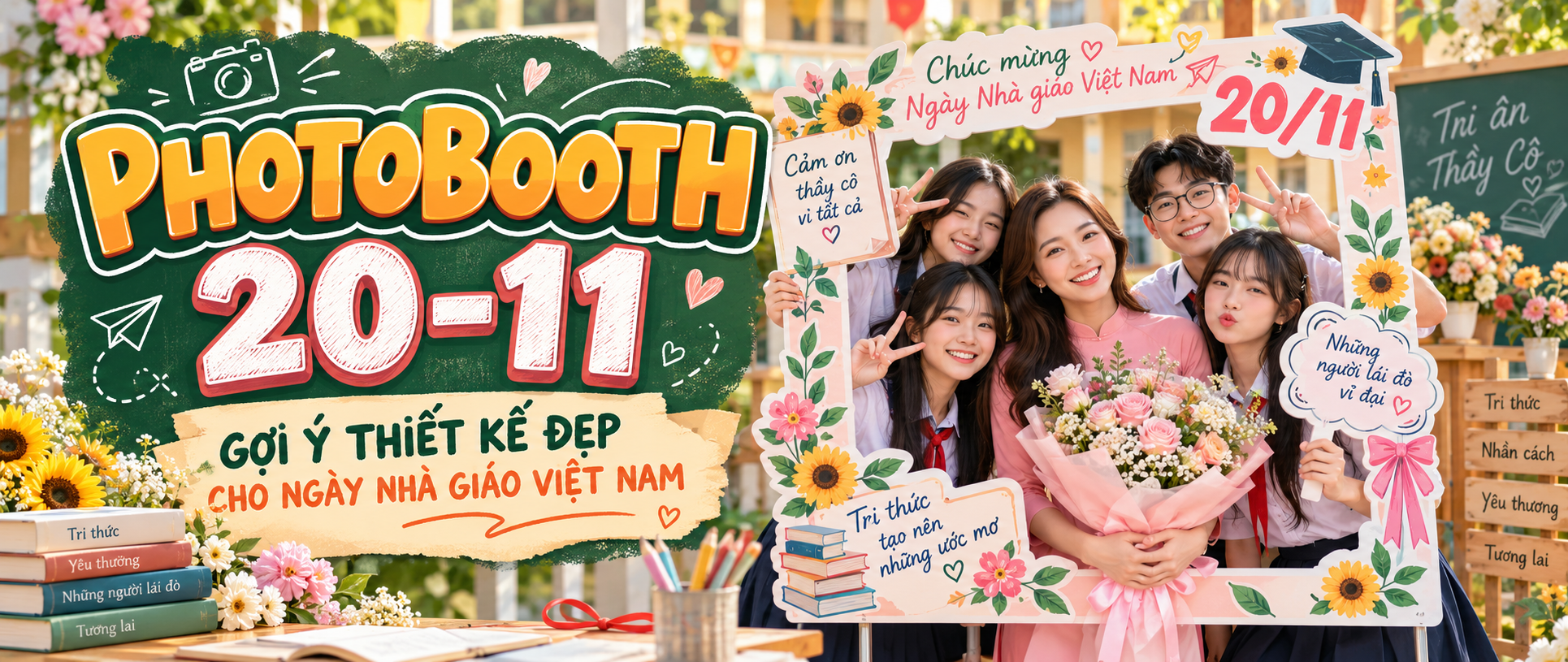 Photobooth 20 11 cách thiết kế góc chụp ảnh tri ân thầy cô