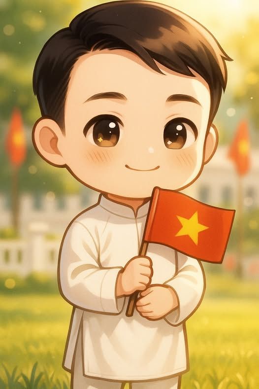 Prompt cho chat GPT cậu bé cầm cờ Việt Nam chibi