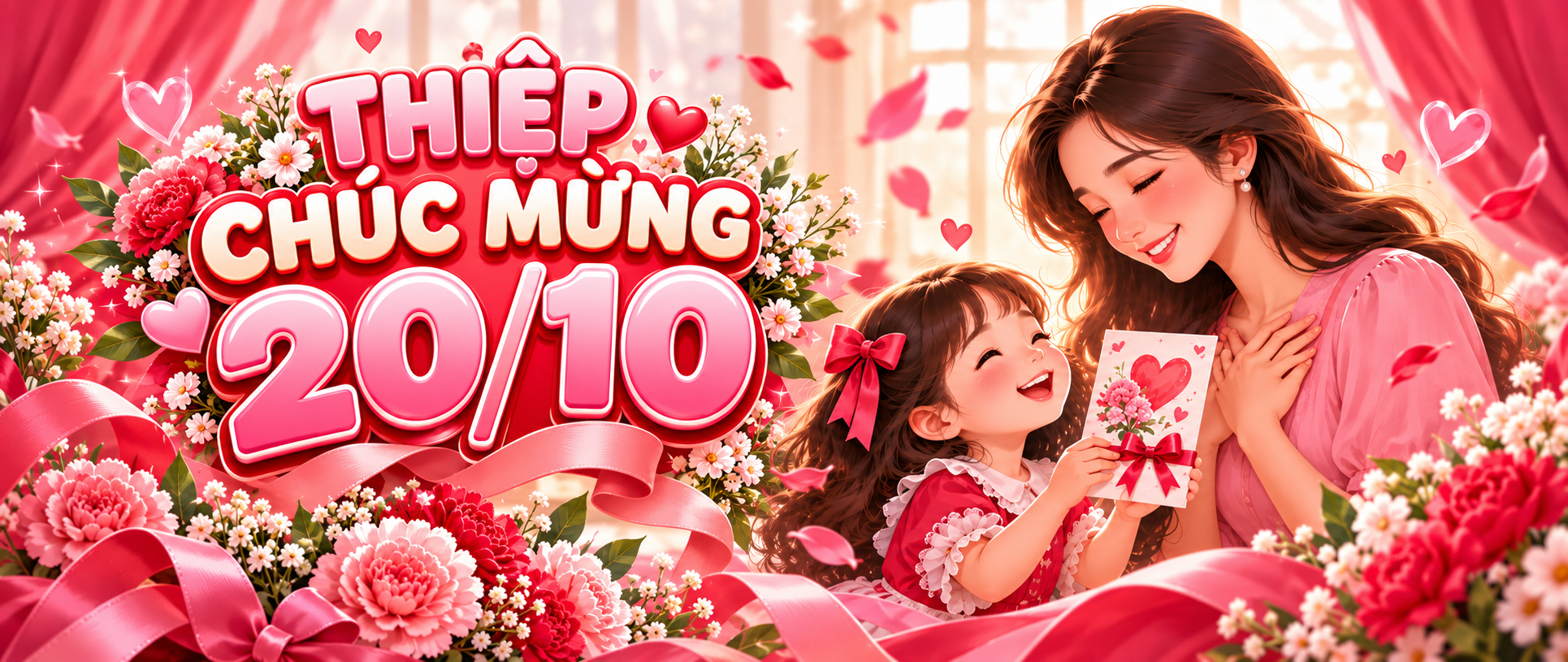 Thiệp chúc mừng 20/10: mẫu PSD, vector và lời chúc cho khách hàng