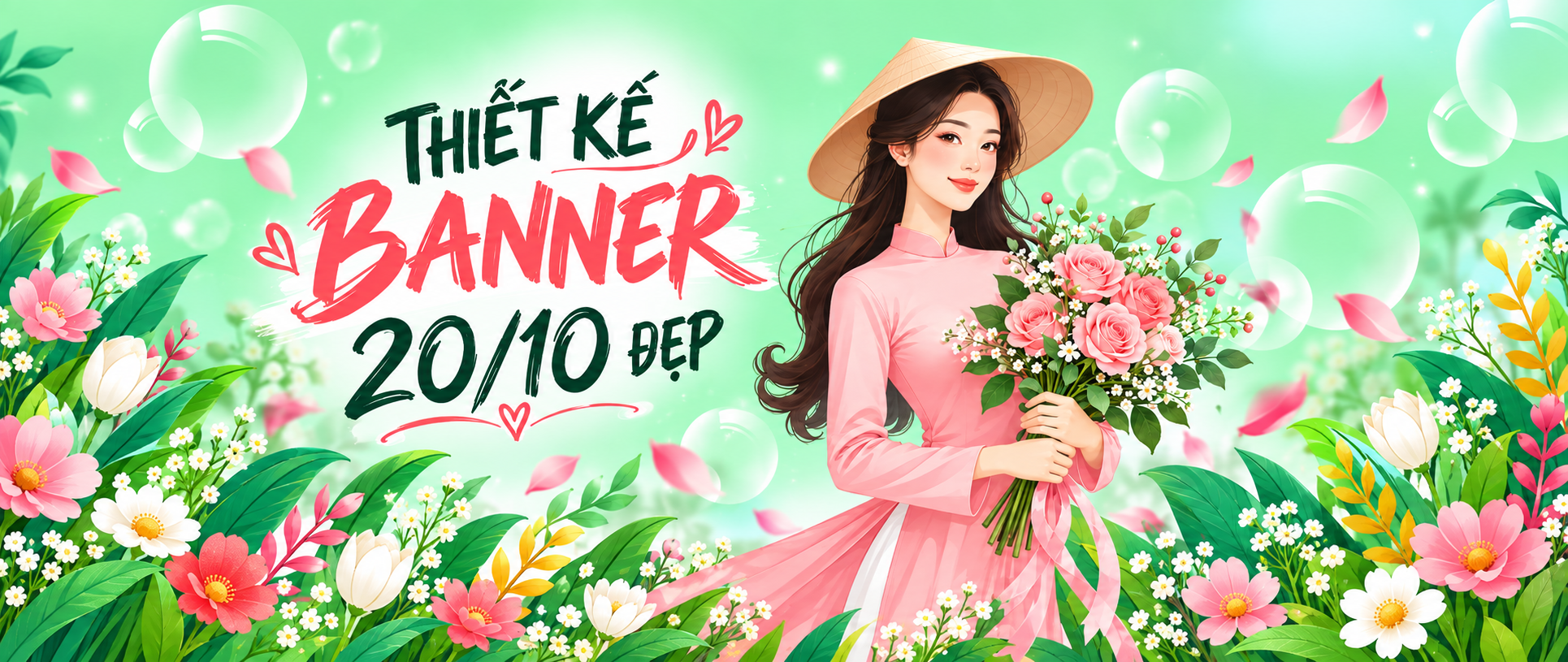 Thiết kế Banner 20/10 đẹp cách chọn file PSD, vector và bố cục lời chúc