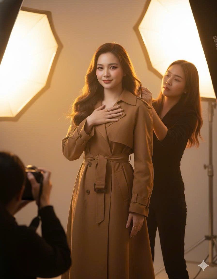 Chân Dung Cô Gái Với Vẻ Đẹp Sang Trọng Trong Ánh Vàng - Prompt 2