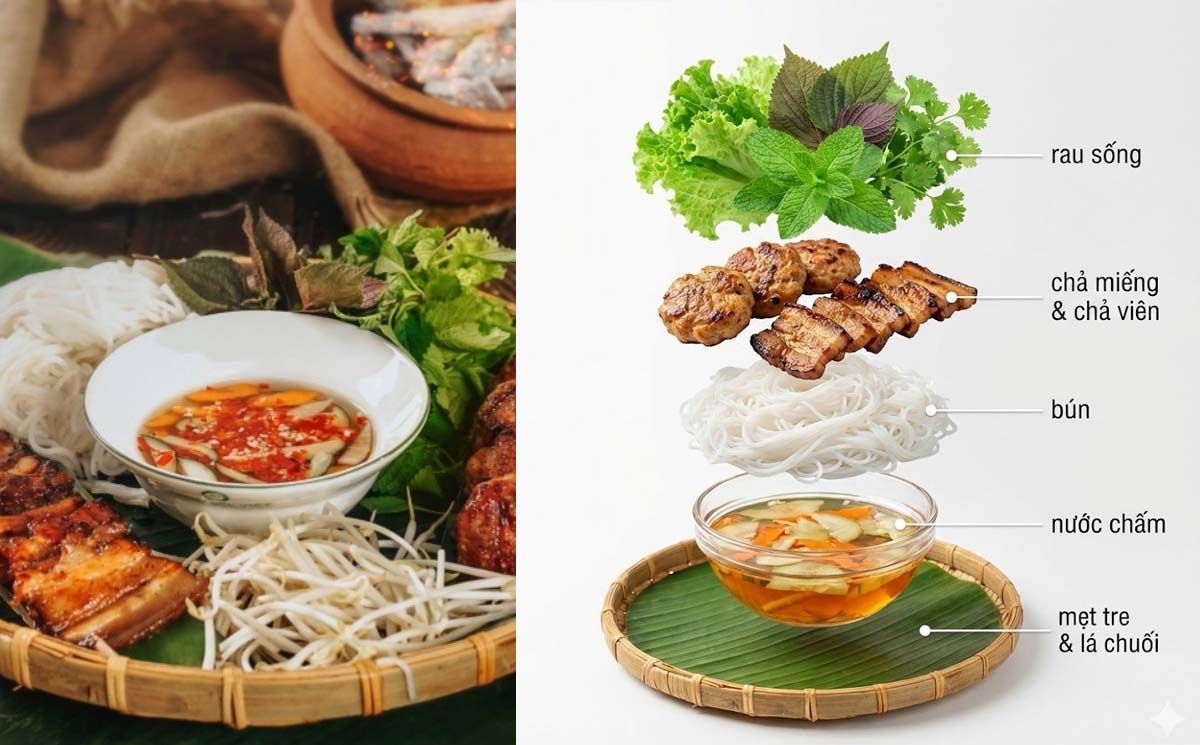 Prompt tao ảnh tách lớp đồ ăn