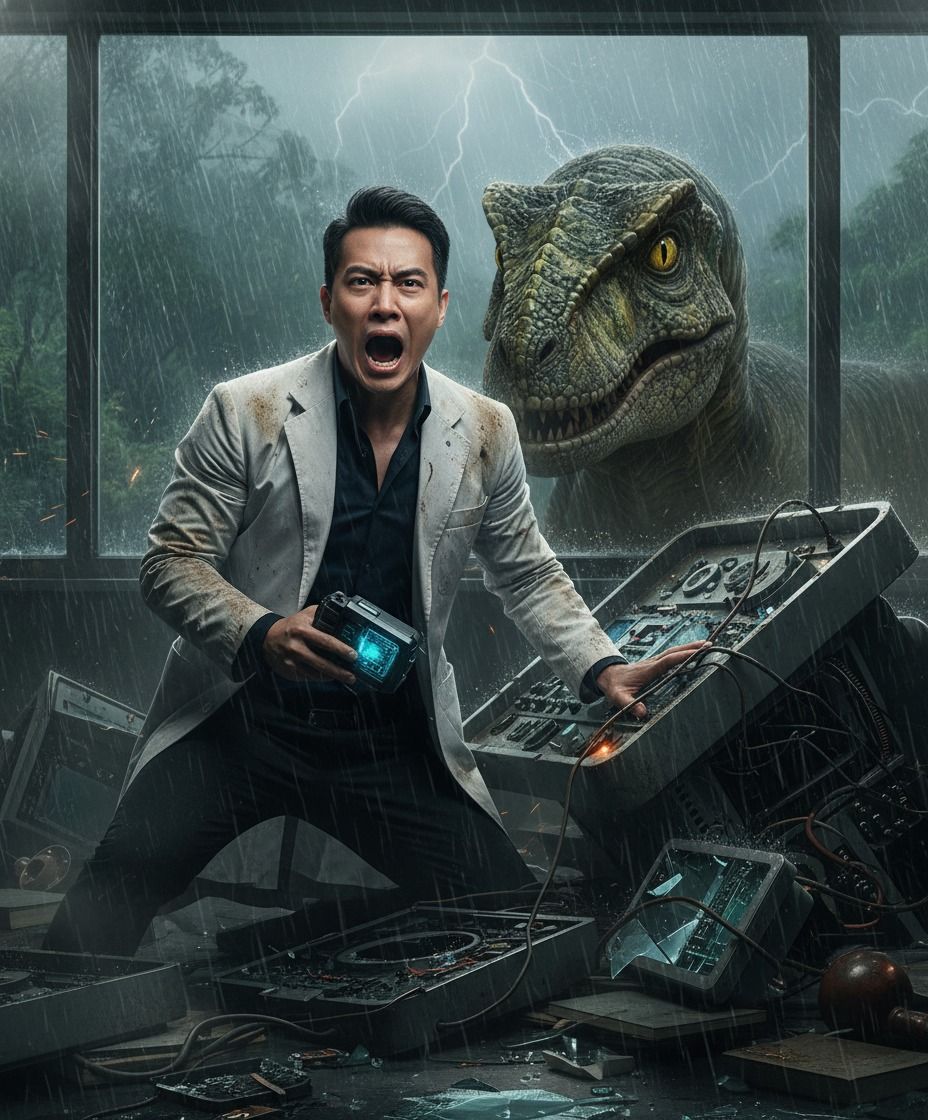 Prompt Đối đầu Raptor trong phòng điều khiển bị phá hủy