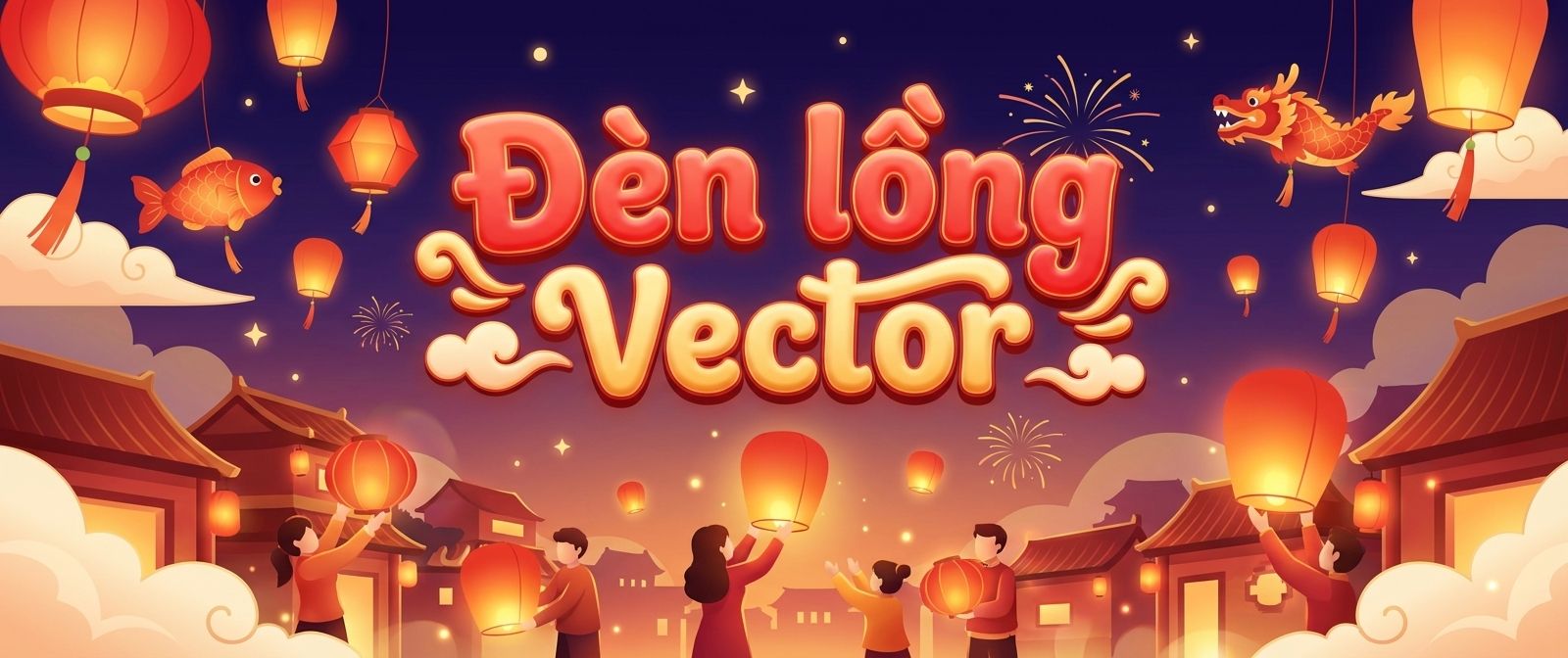 Bộ sưu tập đèn lồng vector tài nguyên trang trí lễ hội tại S99