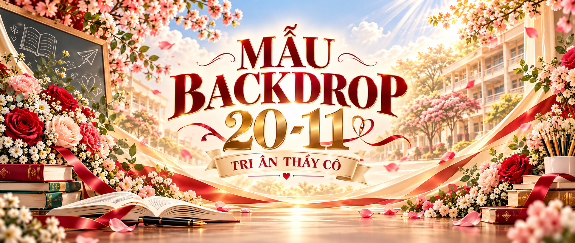 7 mẫu backdrop 20-11 cho sân khấu và khu vực check in