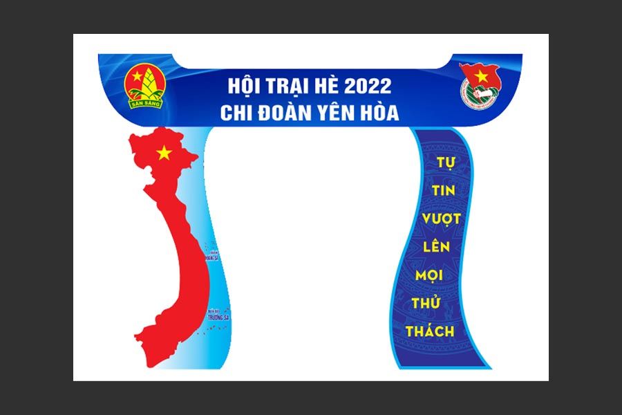 Mẫu Cổng Chào Hội Trại Hè 2022 Chi Đoàn – Thiết Kế Đẹp, Truyền Cảm Hứng - File CDR