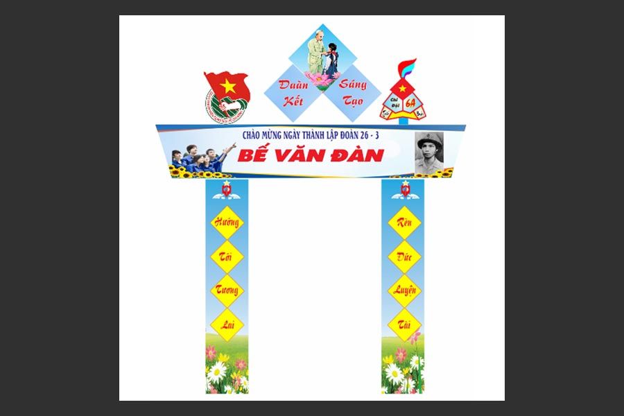 Mẫu Cổng Chào 26/3 – Thiết Kế Kỷ Niệm Ngày Thành Lập Đoàn Đẹp, Trang Trọng - File CDR