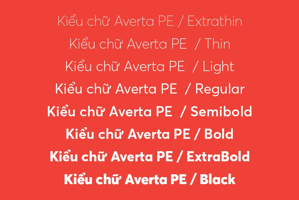 Averta PE chữ đứng