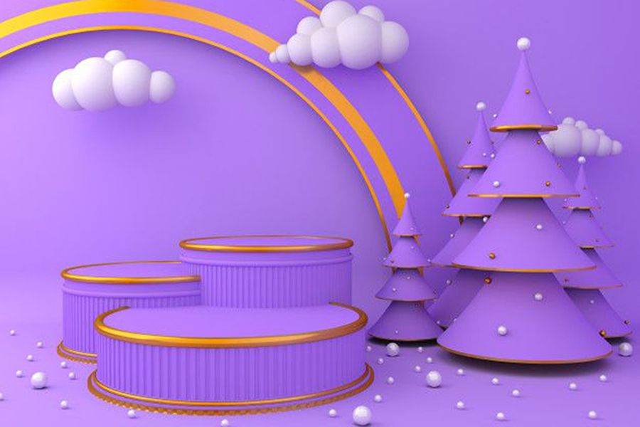 Background cho bé tông màu tím dịp giáng sinh