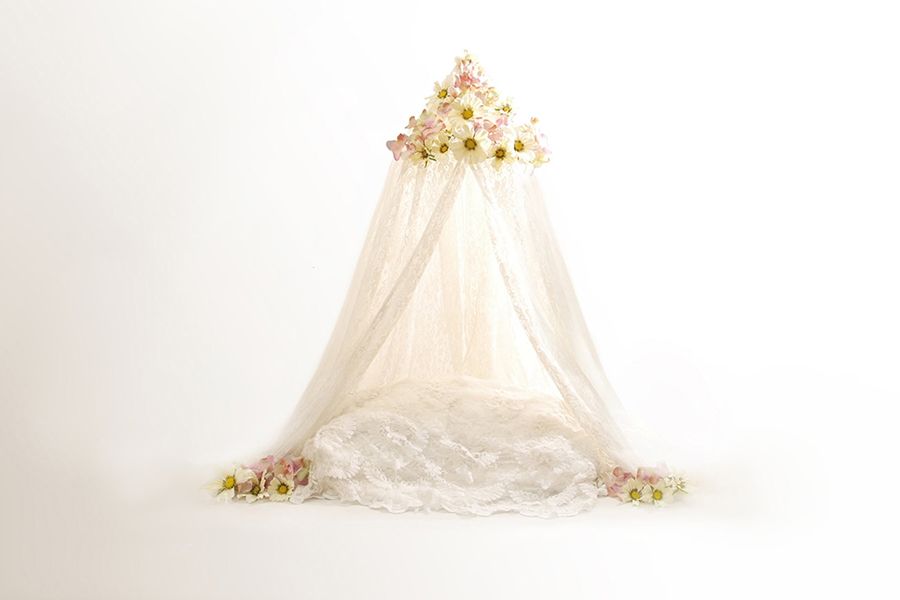 Background nôi bé sơ sinh nền trắng