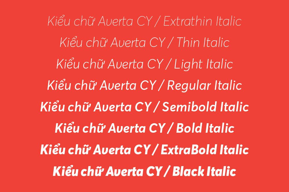 Averta CY chữ nghiêng