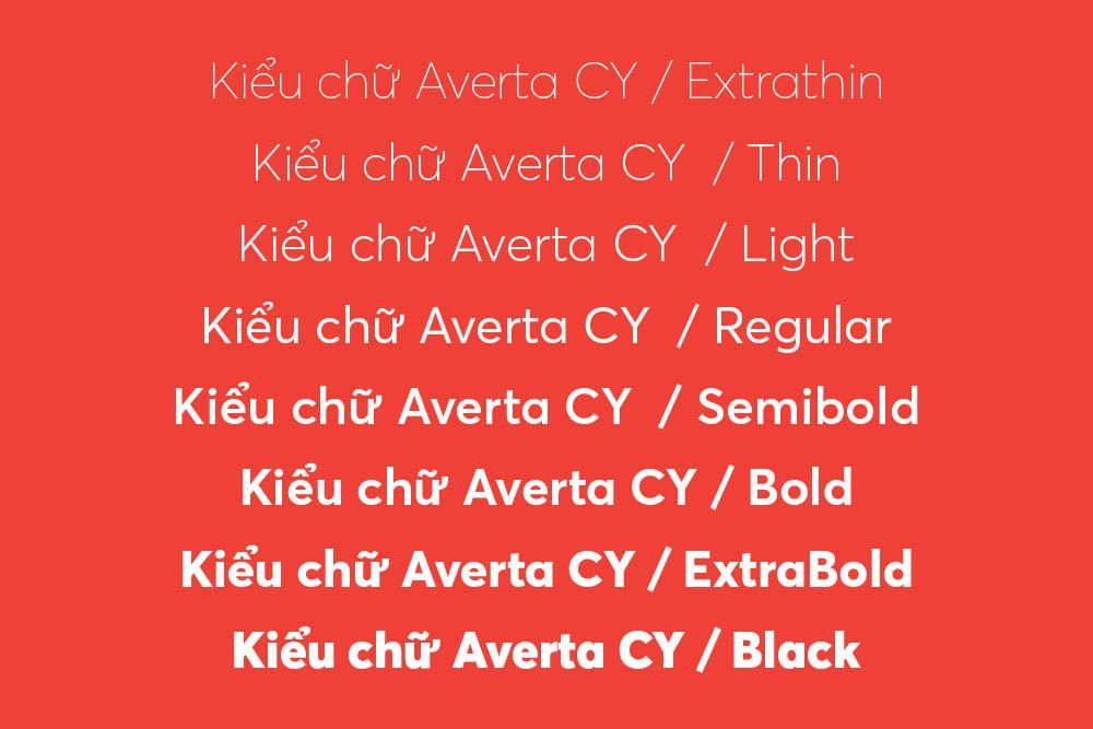 Averta CY chữ đứng