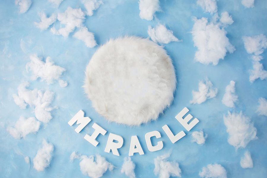 Background ghép ảnh cho bé sơ sinh nền xanh 2