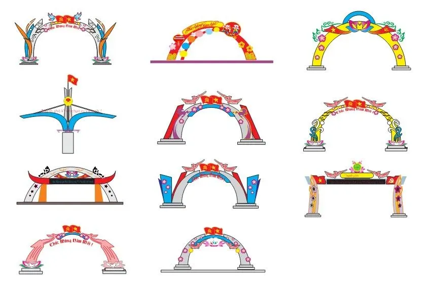 Bộ 10+ Mẫu cổng chào đèn led đô thị đường phố file corel chất lượng cao