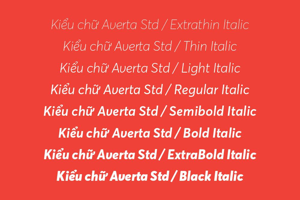 Averta Std chữ nghiêng