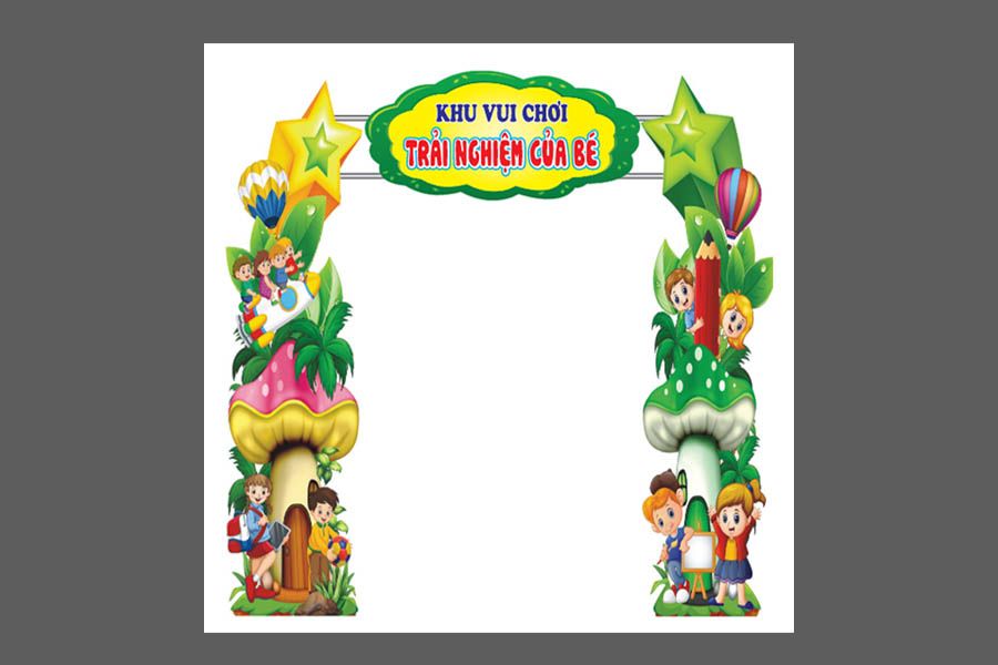 Cổng Chào Khu Vui Chơi Trẻ Em – Trải Nghiệm Của Bé – File CDR Thiết Kế Dễ Thương