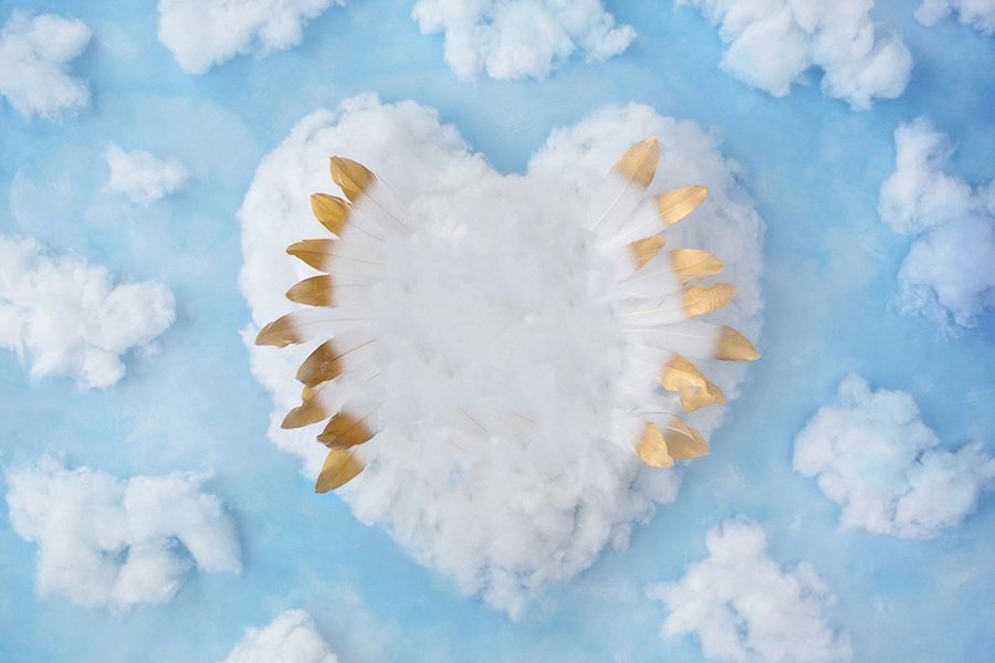 Background ghép ảnh cho bé sơ sinh nền xanh 3