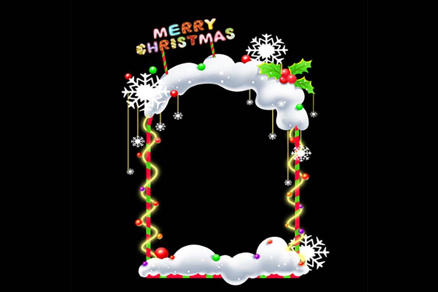 Khung Cổng Chào Noel Tuyết Rơi – Thiết Kế Đèn Led & Hoa Tuyết Lung Linh