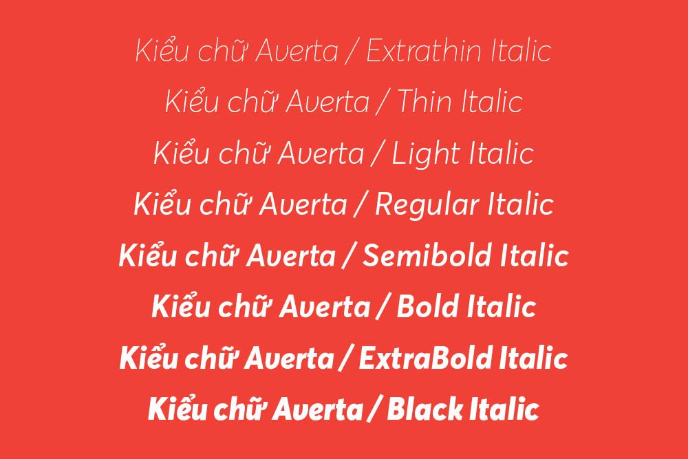 Averta chữ nghiêng