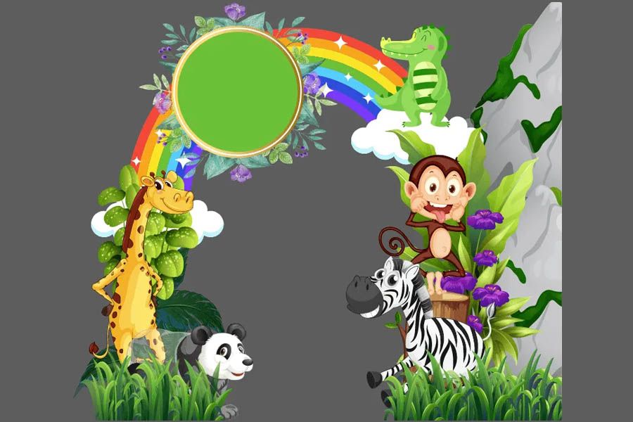 Cổng Chào Bé Vào Rừng Thú – Vector Mầm Non Sáng Tạo Dành Cho Sự Kiện