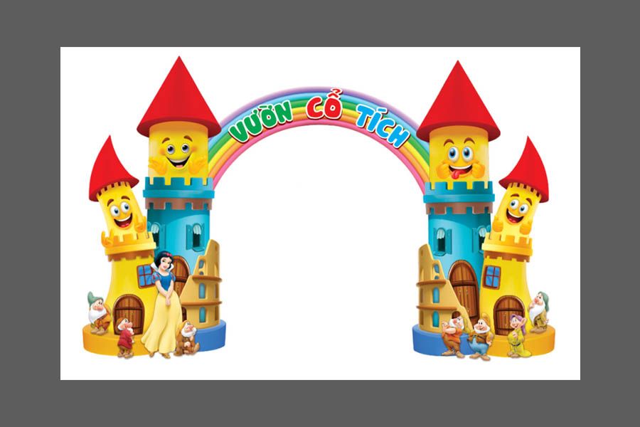Cổng Chào Vườn Cổ Tích Cho Trẻ Em – File CDR Thiết Kế Lâu Đài Hoạt Hình
