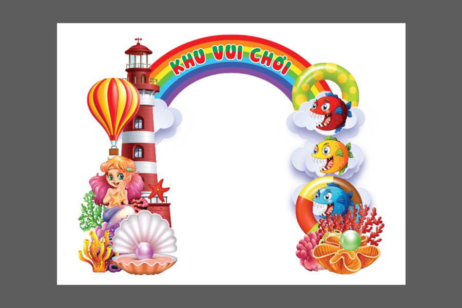 Cổng Chào Khu Vui Chơi Đại Dương – File CDR Chủ Đề Biển Cả Cho Trẻ Em