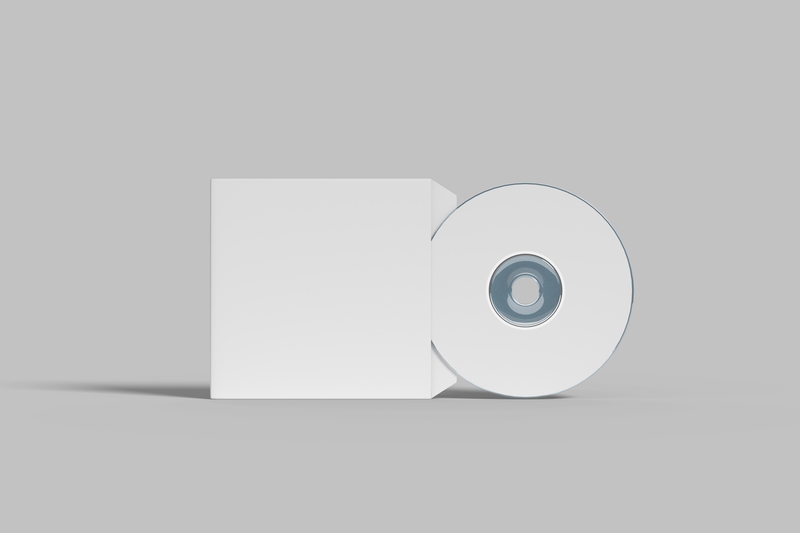 Mockup thiết kế bìa đĩa CD âm nhạc nền hồng nhạt PSD