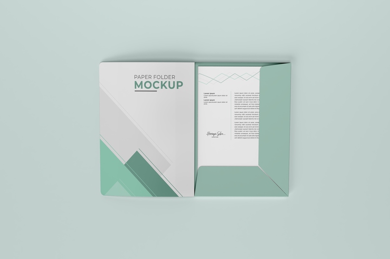 Mockup kẹp tài liệu giấy tờ mẫu số 13 PSD