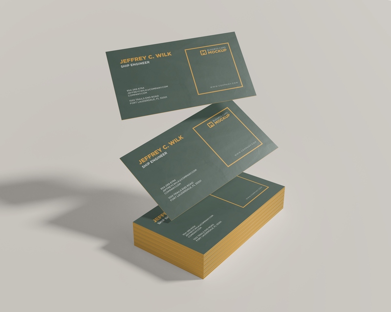 Mockup card visit, danh thiếp, thẻ nhân viên PSD