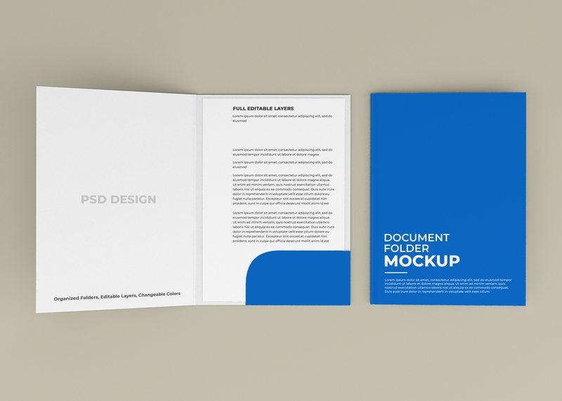 Mockup kẹp tài liệu giấy tờ mẫu số 29 PSD