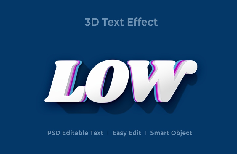 Hiệu ứng chữ 3D PSD cho Photoshop