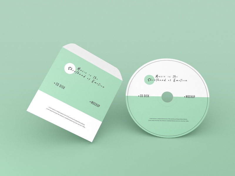 Mockup thiết kế bìa đĩa CD nền xanh lơ  PSD