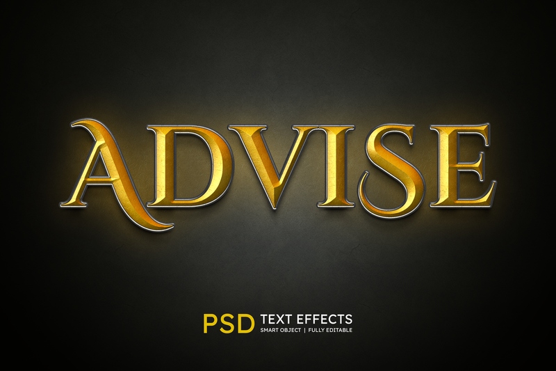 Hiệu ứng chữ 3D PSD cho PS màu vàng gold