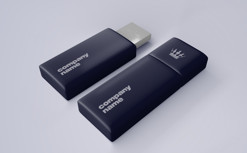 Mockup thẻ nhớ lưu dữ liệu USB màu đen PSD