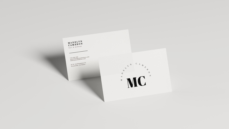 Mockup card visit, danh thiếp, thẻ nhân viên PSD màu trắng